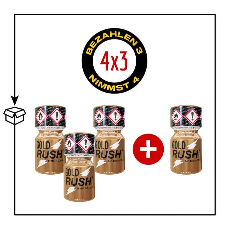 PACK 4 POPPERS GOLD RUSH 10ML