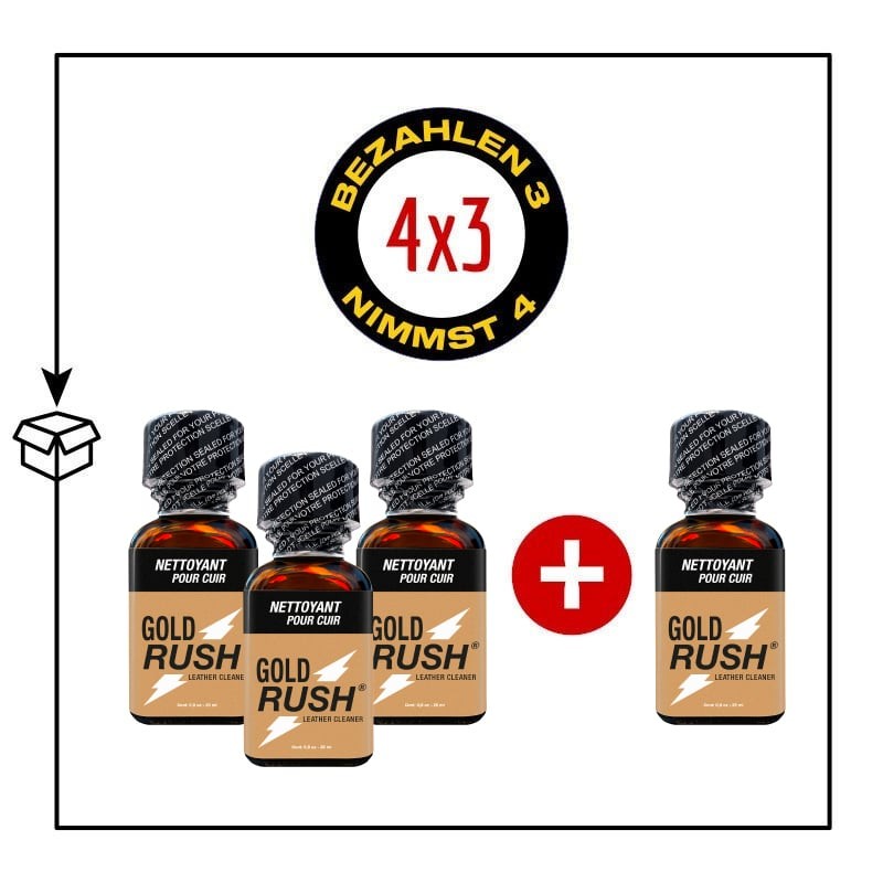 PACK 4 POPPERS GOLD RUSH 24ML