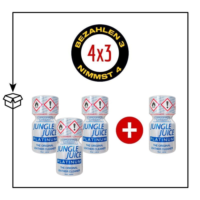 PACK 4 POPPERS JUNGLE JUICE PLATINUM 10ML