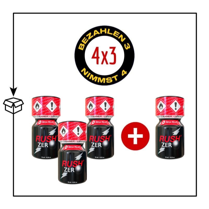 PACK 4 POPPERS RUSH ZERO 9ML