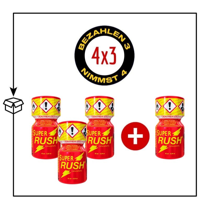 PACK 4 POPPERS SUPER RUSH 10ML