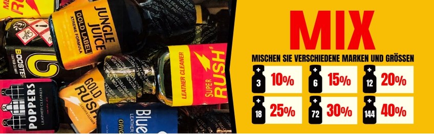 Poppers Groß kaufen — 24ml/25ml & 30ml ab 10,90€ | Rush, Amsterdam, Jungle Juice